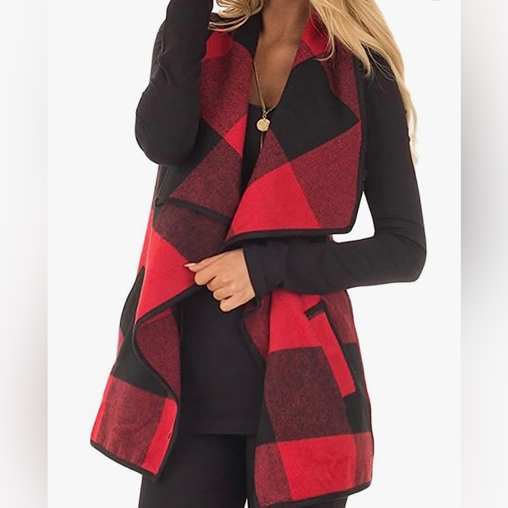 Yacun Open front flannel vest
